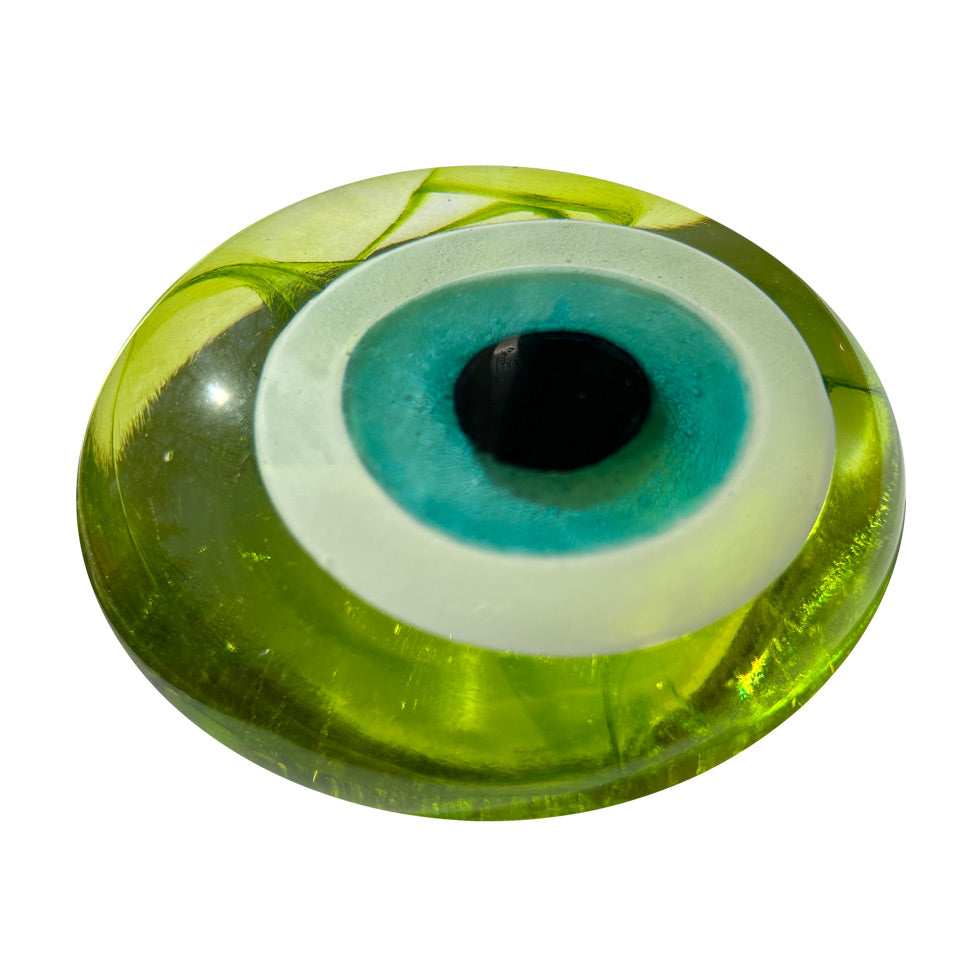 Acik yesil turkuaz cam goz boncugu_Lime green turquoise glass eye bead