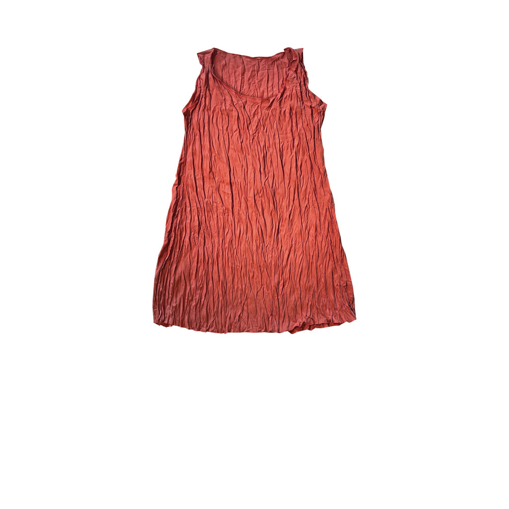 Askili soluk kirmizi kirisik kisa elbise_Pale red wrinkled strap short dress