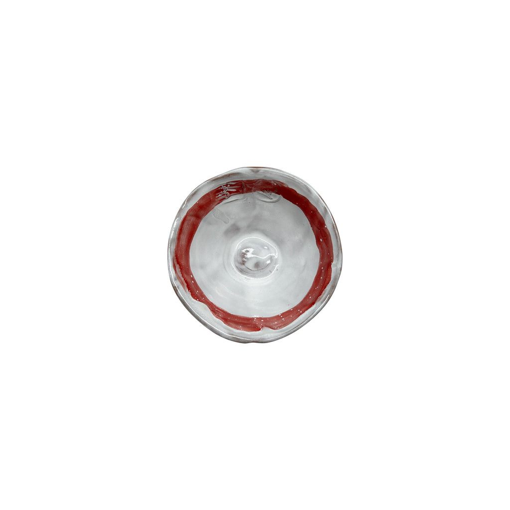 Beyaz ustune kirmizi cizgili kasenin ici_Inside of the bowl with red stripe on white