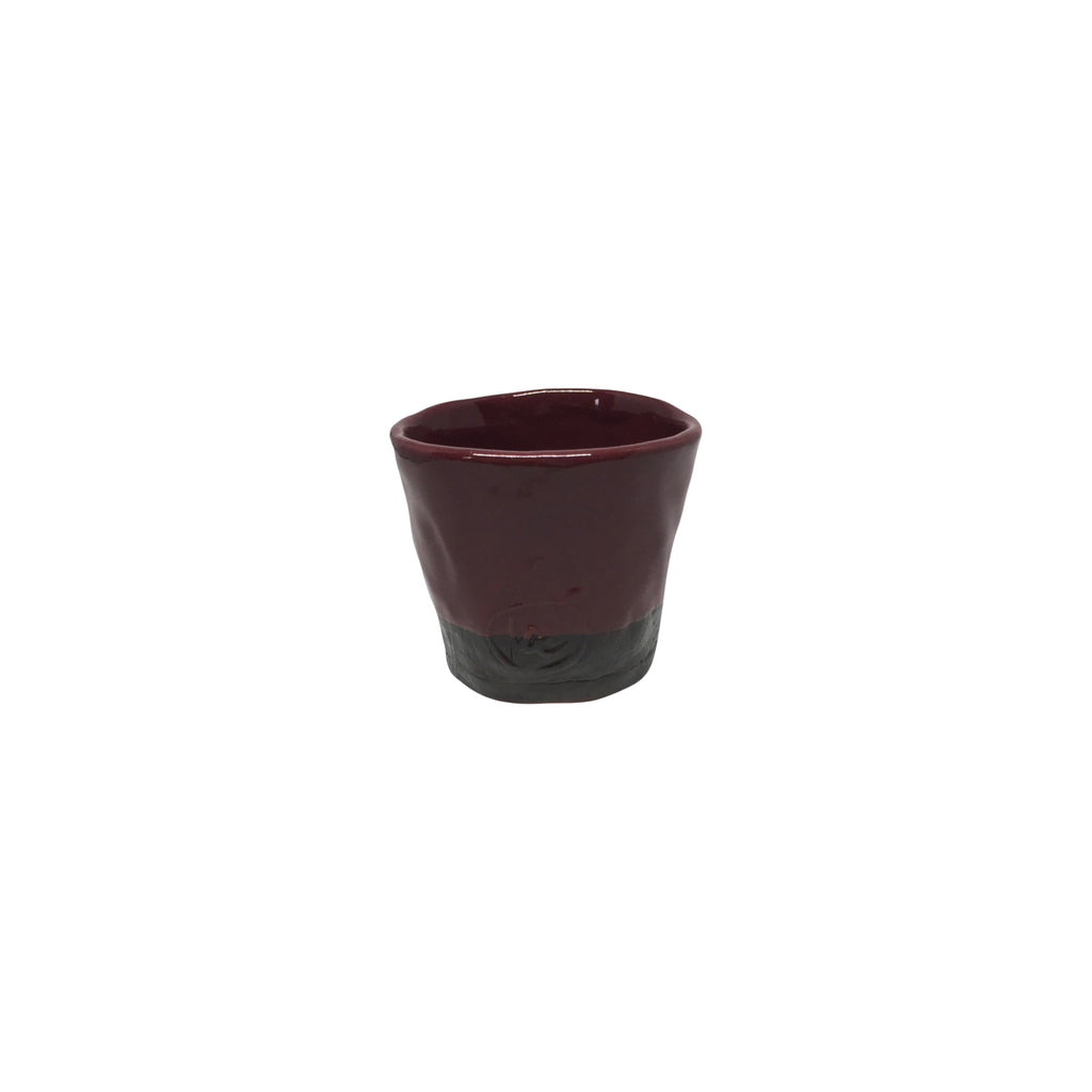 Bordo ve kahverengi seramik bardak_Burgundy color and brown ceramic cup