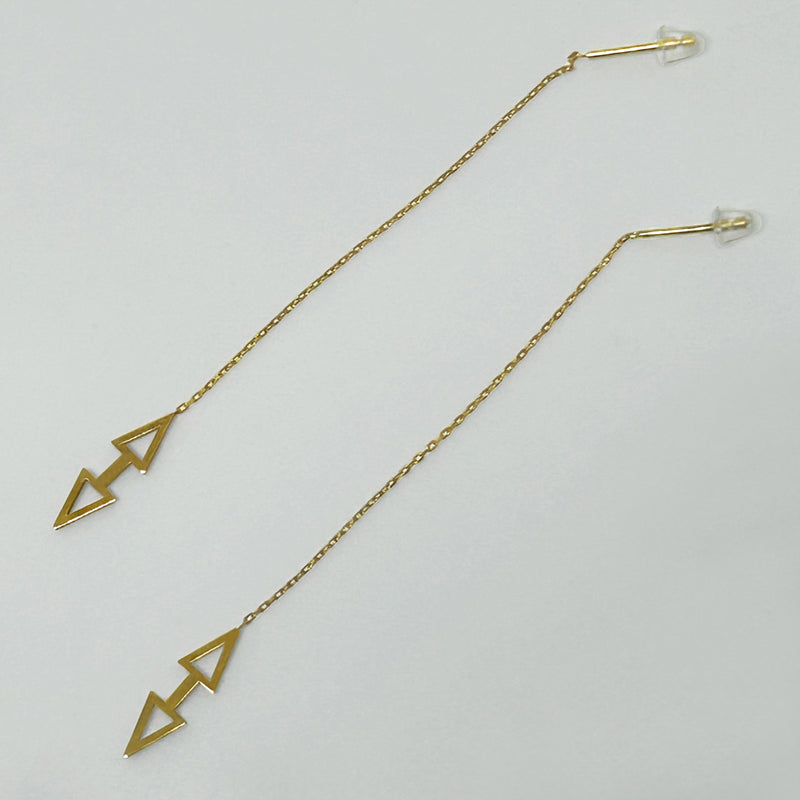 Bukagi motifi bir Kayseri kiliminden alinma Anadolu Motifli kupe_Gold plated earrings with fetter motif