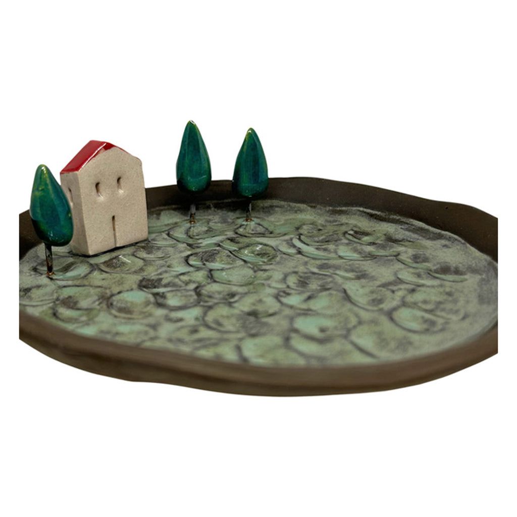 El yapimi Atolye 11 kullu yesil seramik taki tabagi_Ash green ceramic jewelry dish