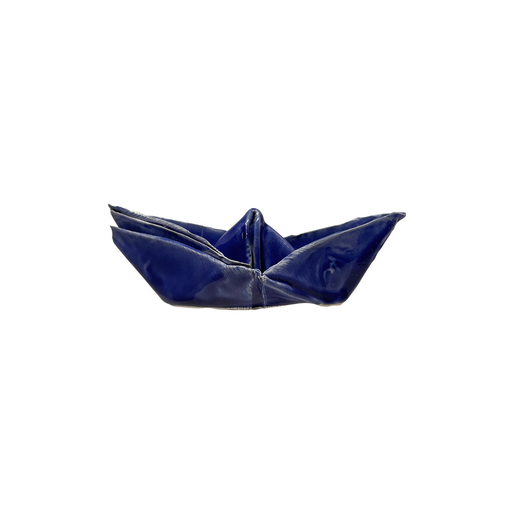 El yapimi buyuk boyu gece mavisi dekoratif seramik kayik_Cobalt blue decorative ceramic boat