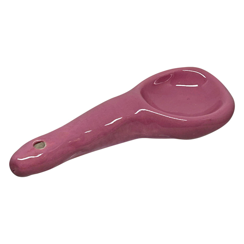 El yapimi pembe parlak seramik kasik_Handmade pink shiny ceramic spoon