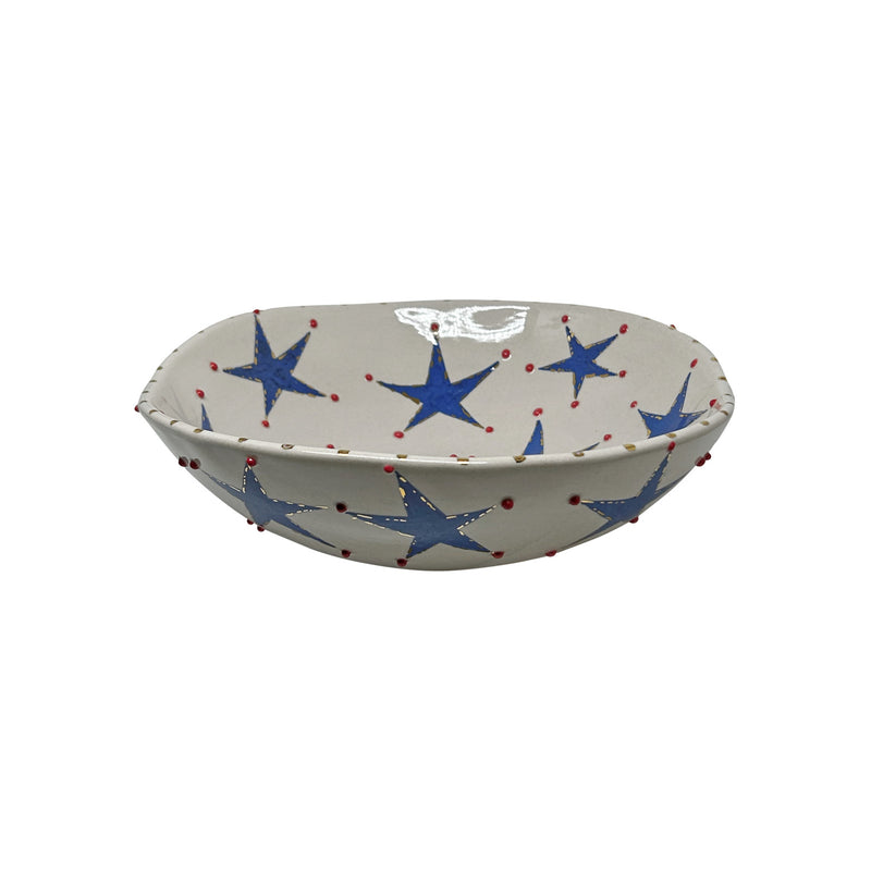 El yapimi yildiz desenli ve benekli dekoratif Atolye 11 kase_Hand made decorative bowl with star patterns and dots