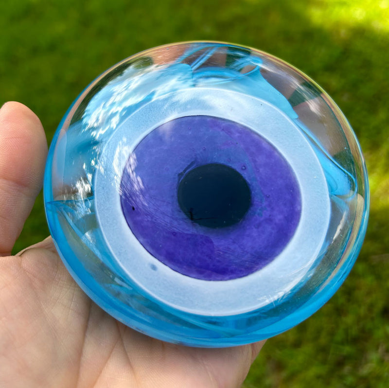 Elde duran turkuaz mor hediyelik nazarlik_Purple turquoise giftware evil eye amulet