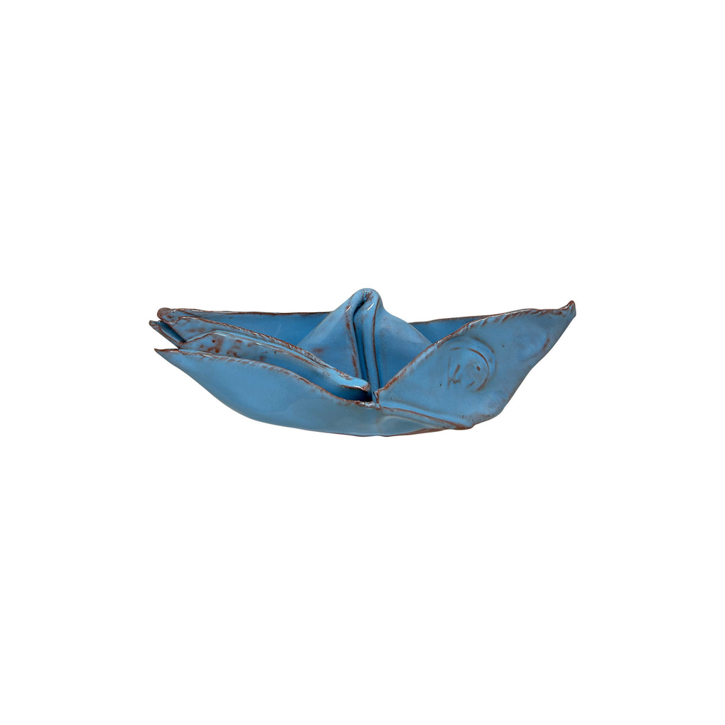 Ev aksesuari acik mavi dekoratif seramik kayik_Light blue decorative ceramic boat
