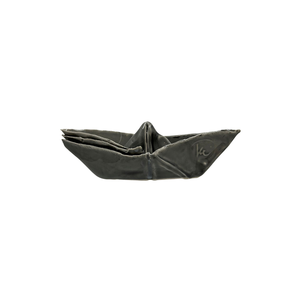 Ev aksesuari koyu gri buyuk boy dekoratif seramik kayik_Smoke grey decorative ceramic boat