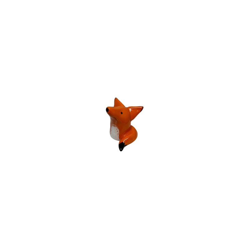 Gogsu beyaz seramik turuncu tilki biblosu_Orange ceramic fox figurine with white chest