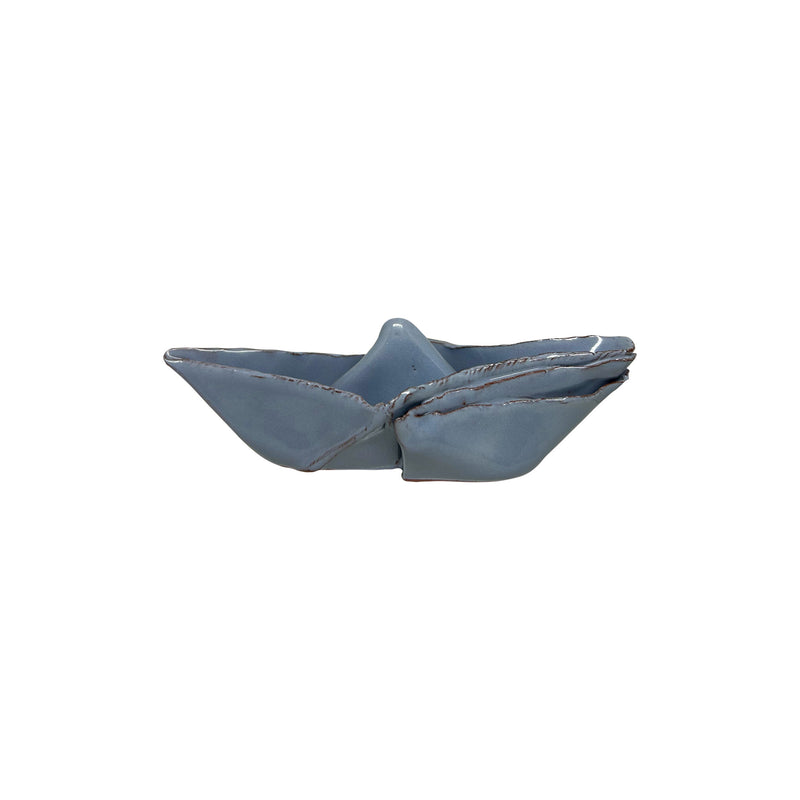 Gri mavi dekoratif seramik hediyelik kayik_Stone blue decorative giftware ceramic boat