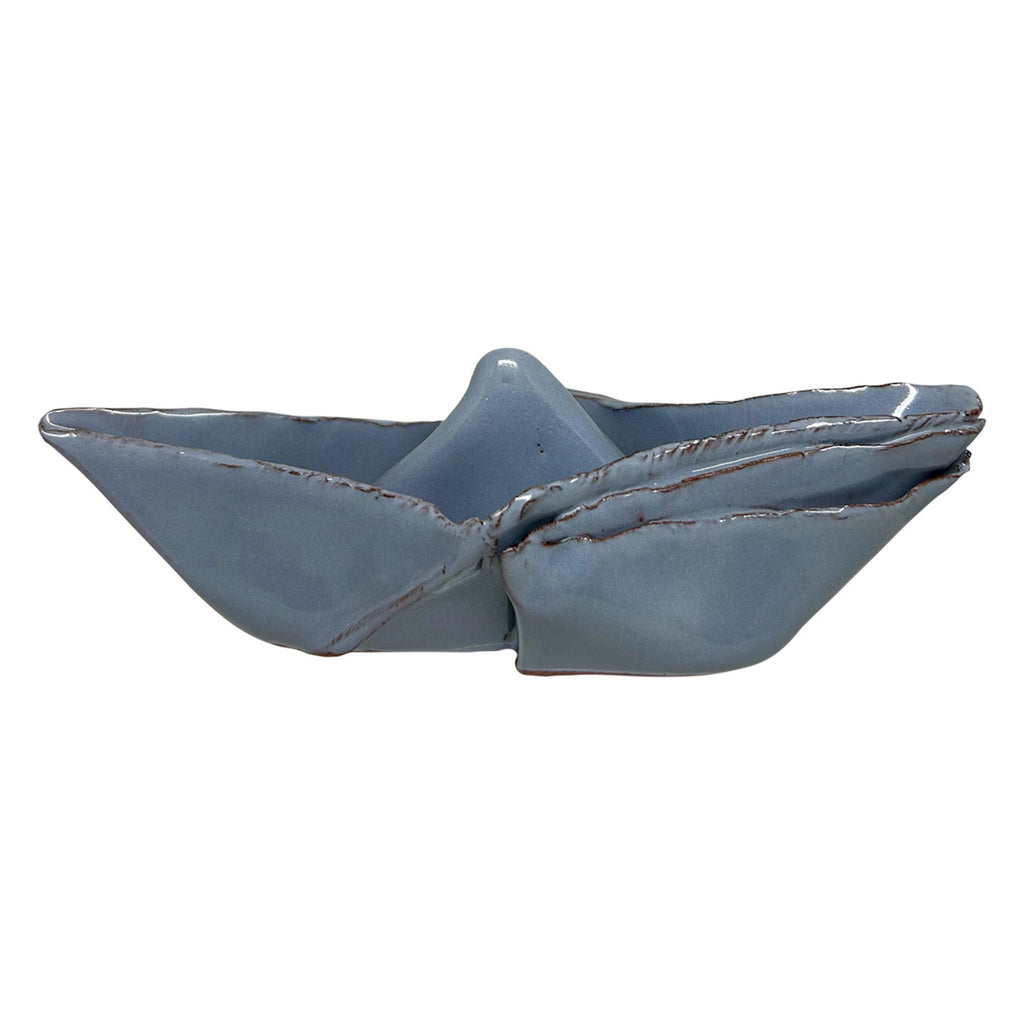Gri mavi dekoratif seramik hediyelik kayik_Stone blue decorative giftware ceramic boat