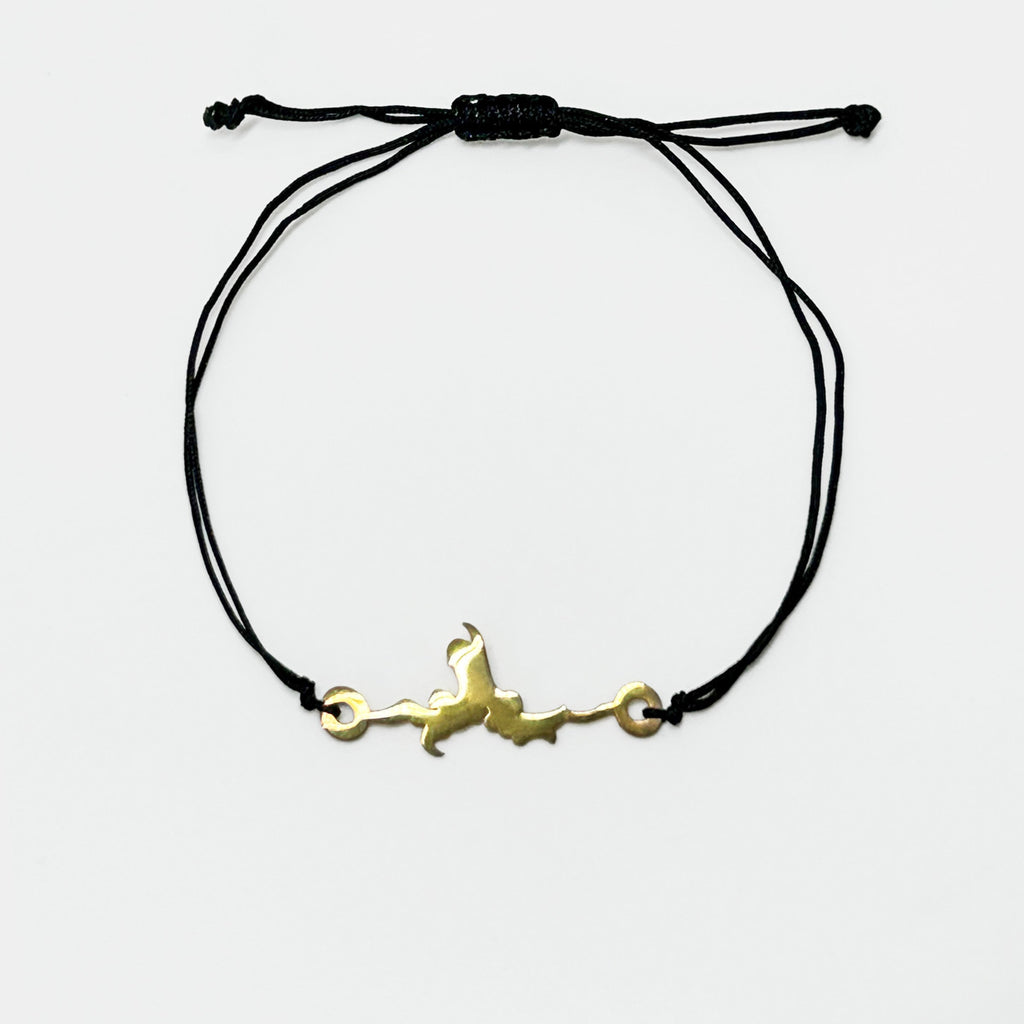Hazine bekcisi kabul edilen yilan ejder motifli siyah ipli bileklik_Black string bracelet with serpent dragon motif accepted as treasure keeper