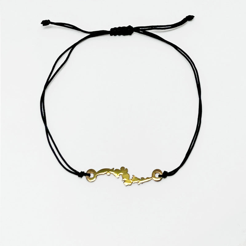 Hazine bekcisi yilan ejder motifli siyah ipli bileklik_Black string bracelet with serpent dragon motif known as treasure keeper