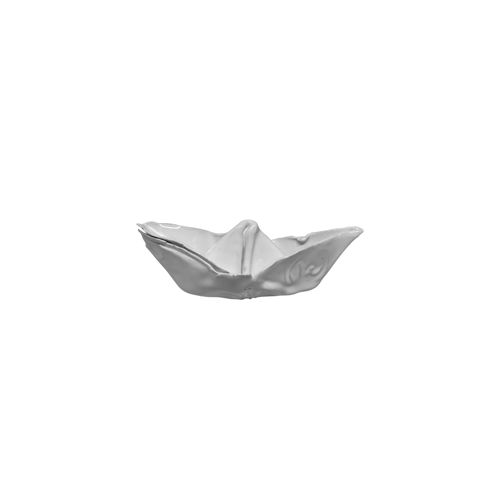 Hediyelik el yapimi beyaz seramik kayik_Hand made white ceramic boat