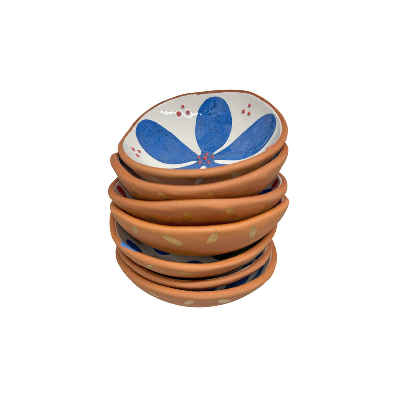 Ic ice duran mavi cicek desenli seramik kucuk kaseler_Home accessory stacking nut bowls with blue flower pattern