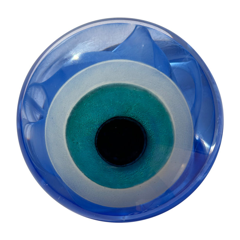 Ici beyazli mavi turkuaz cam nazarlik_Blue and tuquoise glass evil eye bead