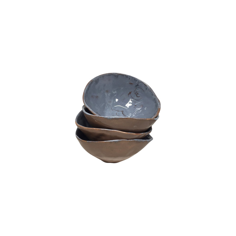 Ici grimavi disi sutlu kahverengi seramik kaseler_Stacking stone blue and brown ceramic bowls