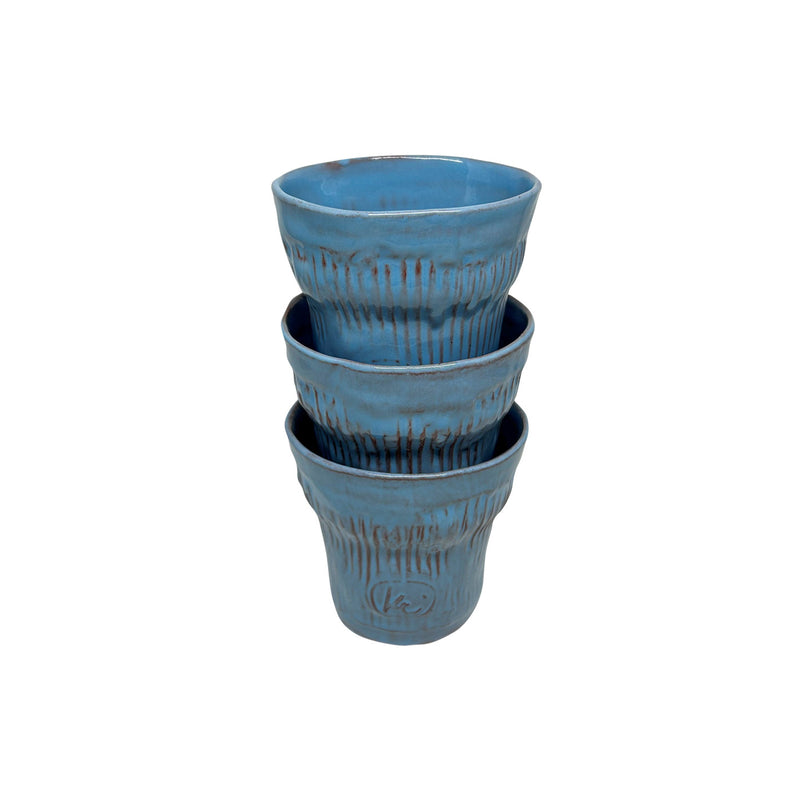 Icice duran uc adet acik mavi seramik bardak_Three light blue stacking ceramic cups