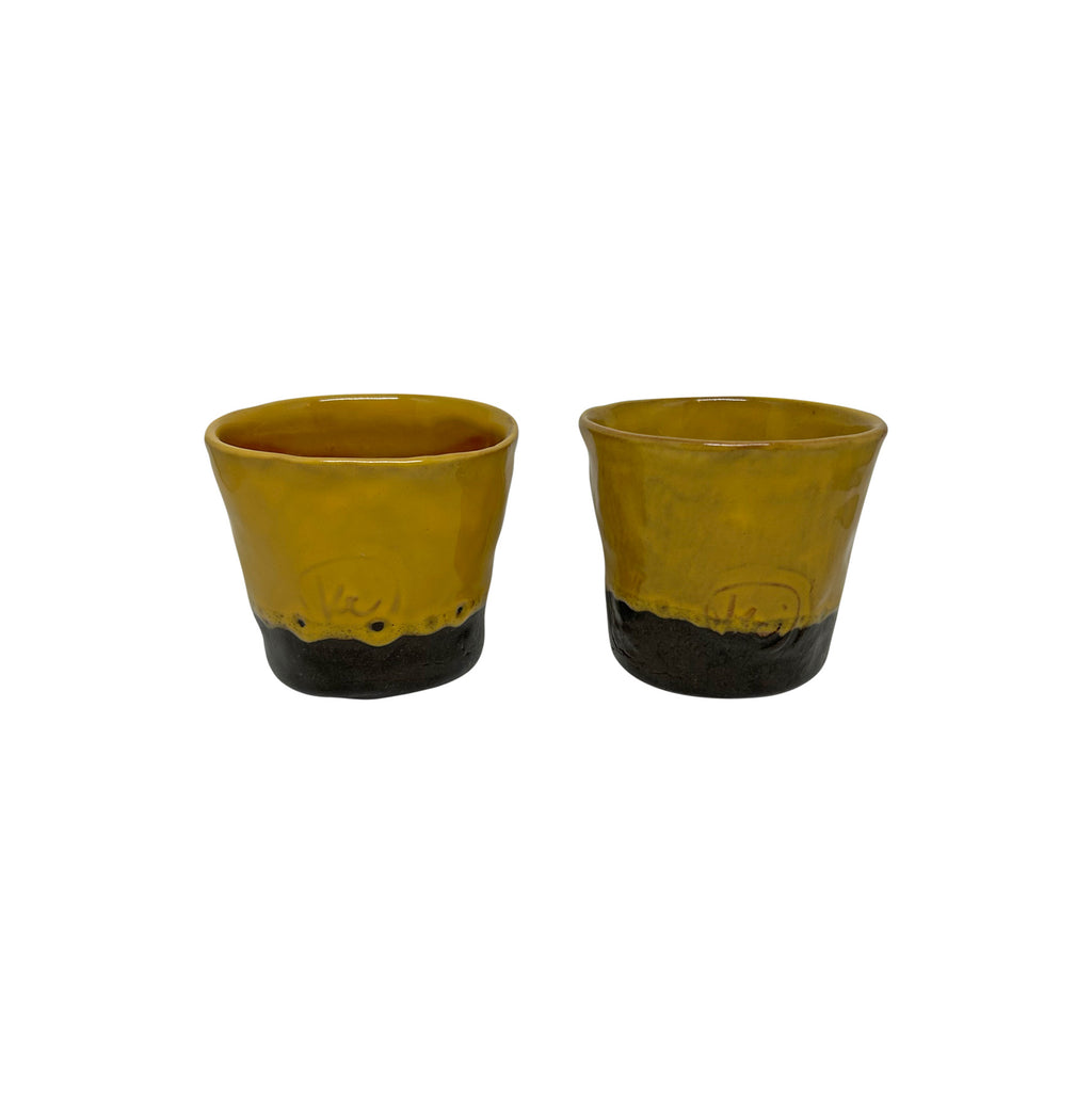 Iki adet hediyelik sari seramik bardak_Two yellow giftware ceramic cups
