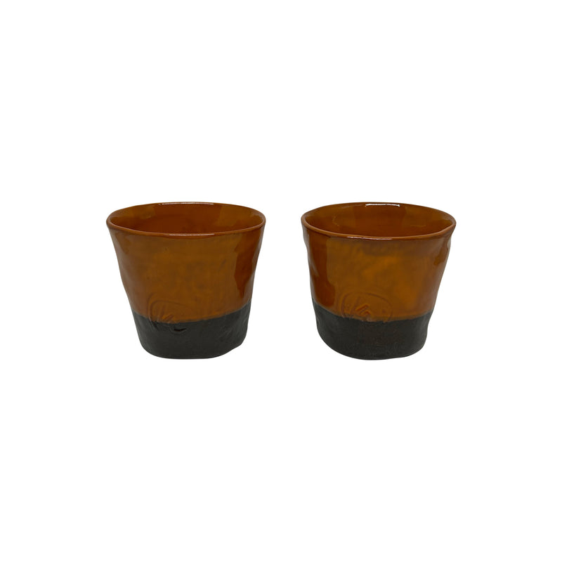Iki adet hediyelik turuncu seramik bardak_Two orange color giftware ceramic cups