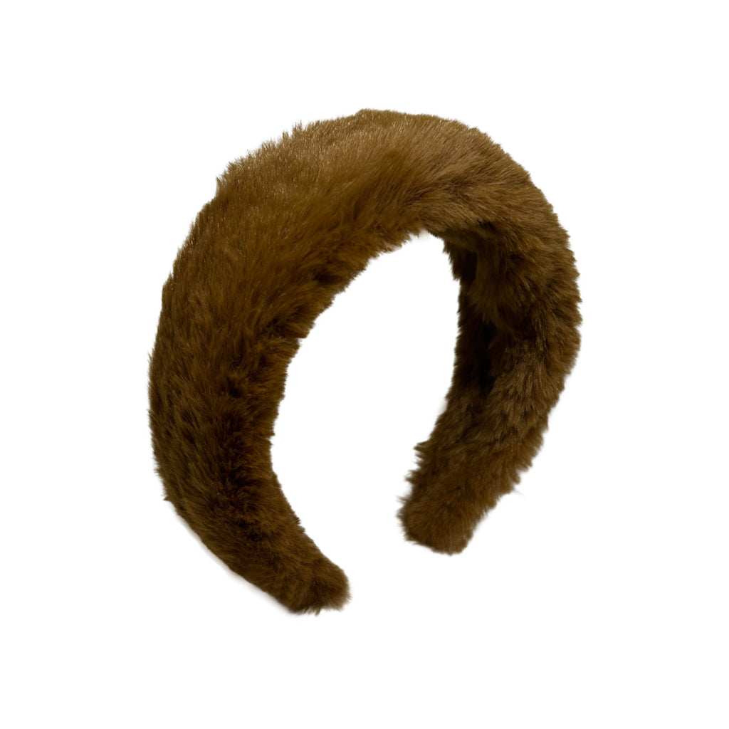 Kahverengi pelus tac_Atolye 11 brown plush head band