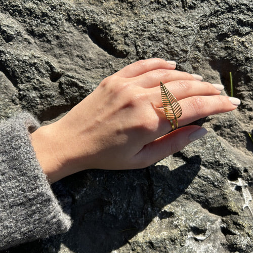 Kayanin ustundeki elde Anadolu Motifli Taki Yuzuk_Ring among Jewelry with Anatolian Motifs on the hand over the rock