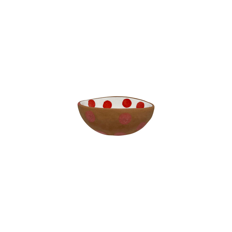 Kirmizi benekli kucuk Atolye 11 seramik kase_Red dotted small ceramic bowl