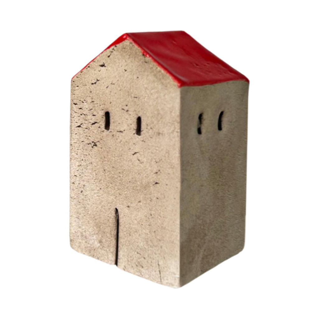 Kirmizi catili kucuk seramik ev bilo_Small ceramic house trinket with red roof