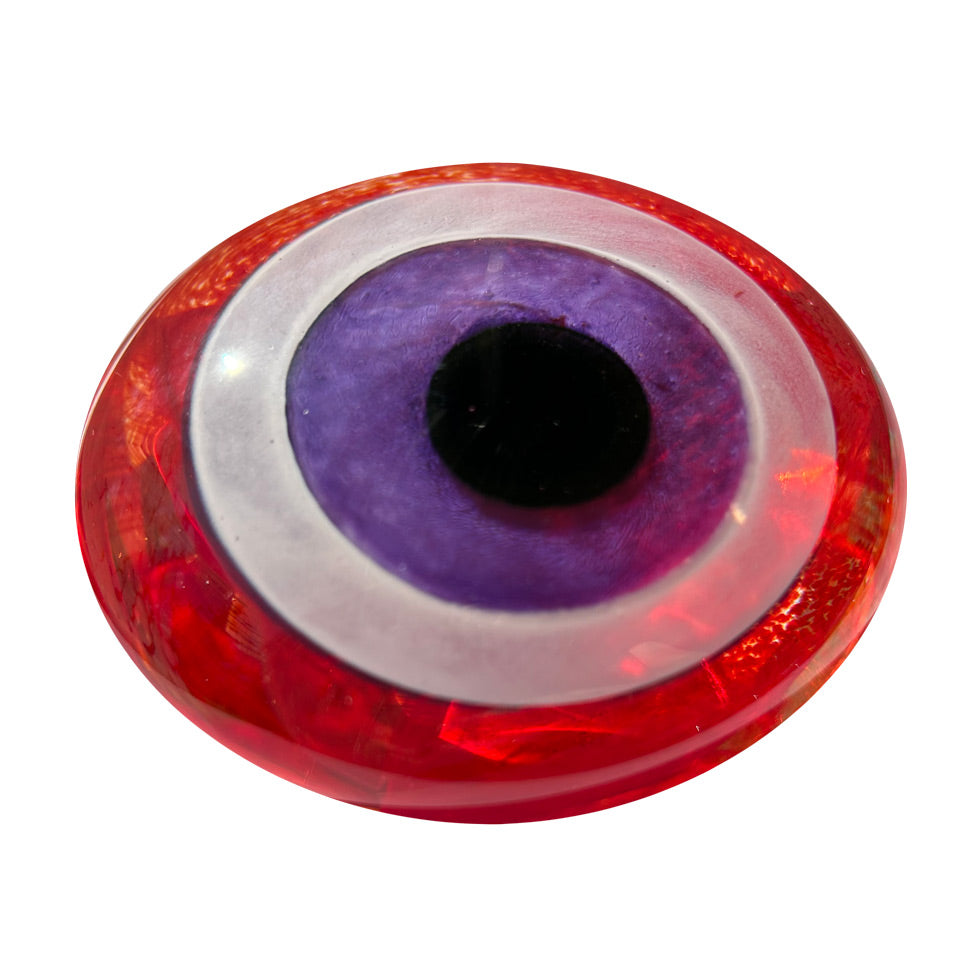 Kirmizi ve mor iri goz boncugu_Red and purple large evil eye bead