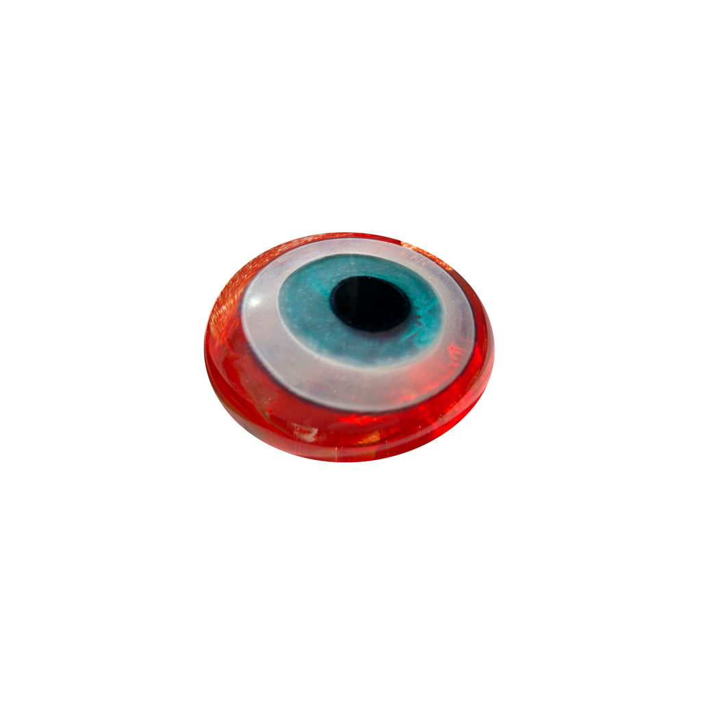 Kirmizi ve turkuaz cam goz boncugu_Red and turquoise glass eye bead
