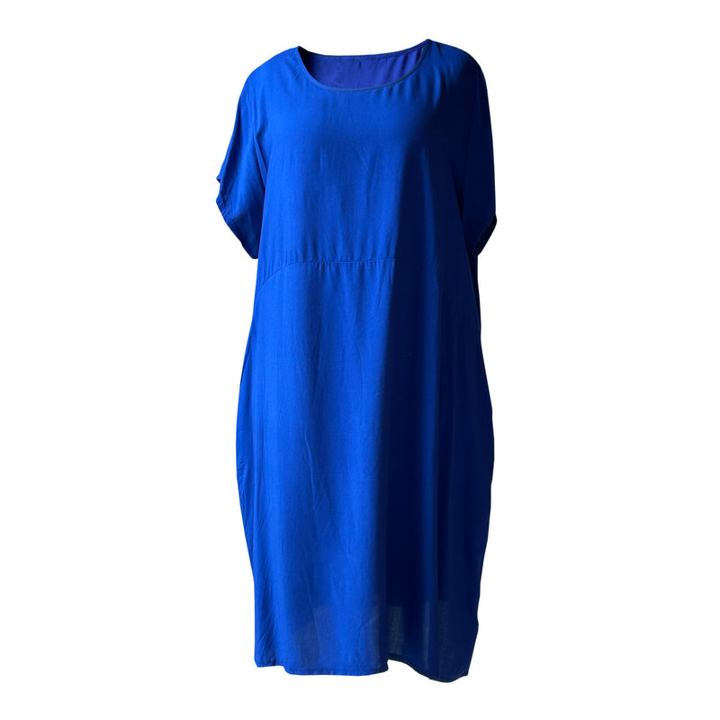 Kisa kollu mor yazlik elbise_Short sleeve blueish purple summer dress