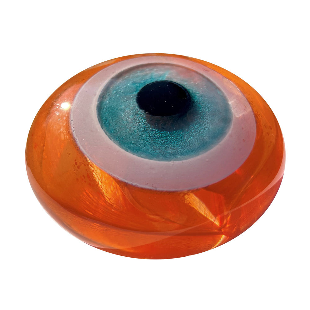 Koyu turuncu buyuk nazar boncugu_Dark orange large evil eye bead_perle pour les yeux_z