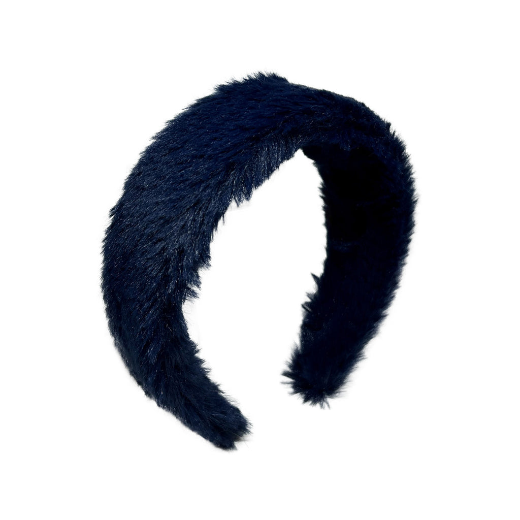 Lacivert pelus tac_Atolye 11 dark blue plush head band