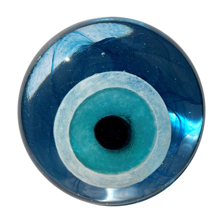 Lacivertli turkuaz dekoratif cam goz nazarlik_Turquoise eye bead office accessory