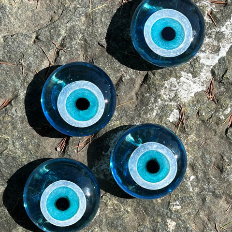 Lacivertli turkuaz hediyelik dort adet buyuk nazarlik_Giftware four turquoise evil eye beads