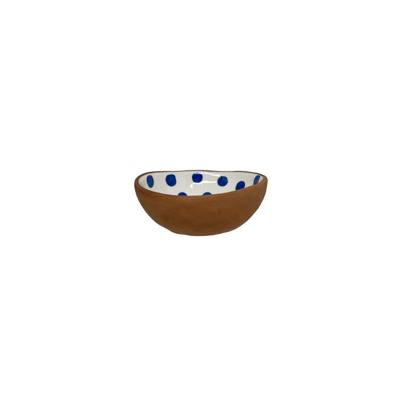 Mavi benekli kucuk Atolye 11 seramik kase_Blue dotted small ceramic bowl