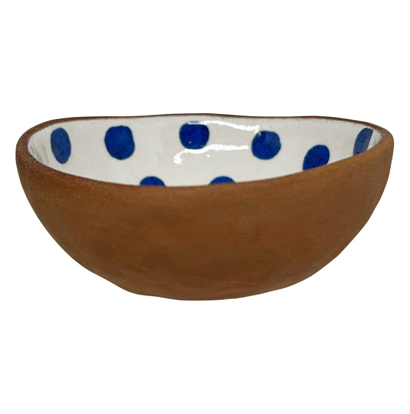 Mavi benekli kucuk Atolye 11 seramik kase_Blue dotted small ceramic bowl