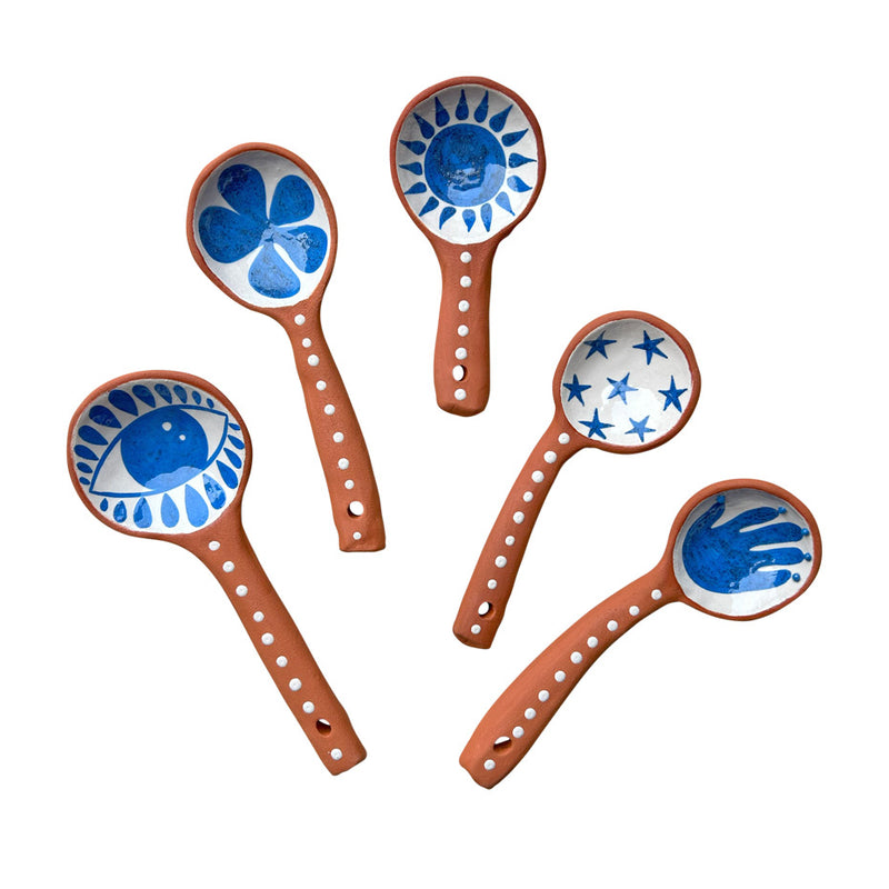 Mavi beyaz desenli seramik hediyelik kasiklar_Ceramic giftware spoons with blue and white patterns