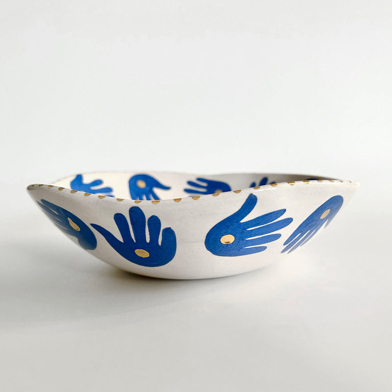 Mavi desenli ev aksesuari beyaz canak_Home accessory white bowl with blue motifs