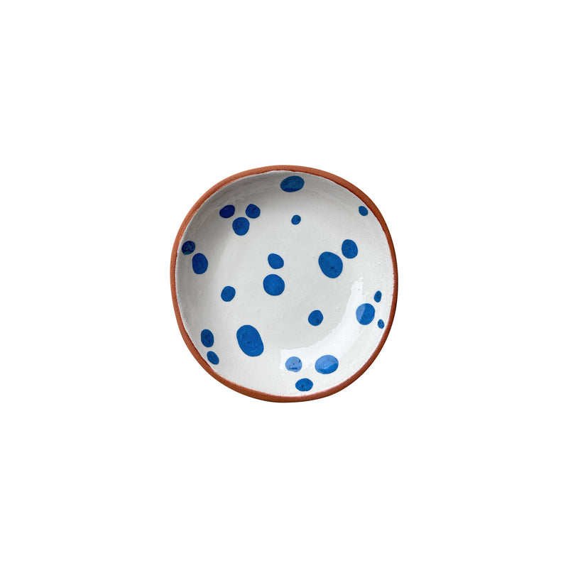 Mavi karisik benekli beyaz cerez kasesi_White nut bowl with scattered blue spots