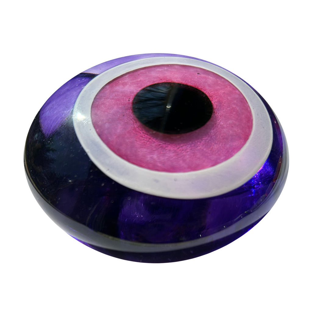 Mor pembe hediyelik cam goz boncugu_Purple pink giftware glass evil eye bead