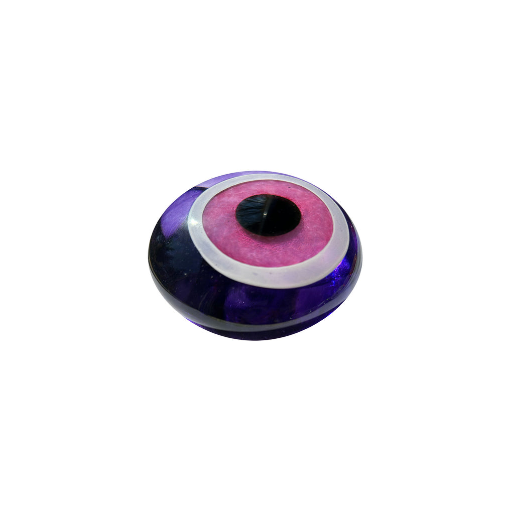 Mor pembe hediyelik cam goz boncugu_Purple pink giftware glass evil eye bead