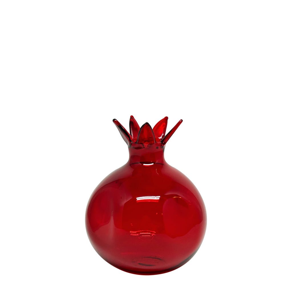 Nar seklinde kirmizi cam ev aksesuari_Pomegranate shaped red glass home accessory