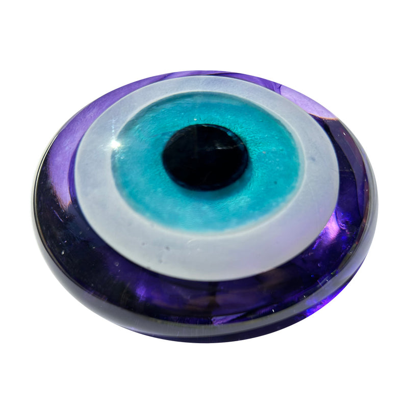 Ofis aksesuari mor turkuaz cam goz boncugu_Office accessory purple turquoise glass evil eye bead