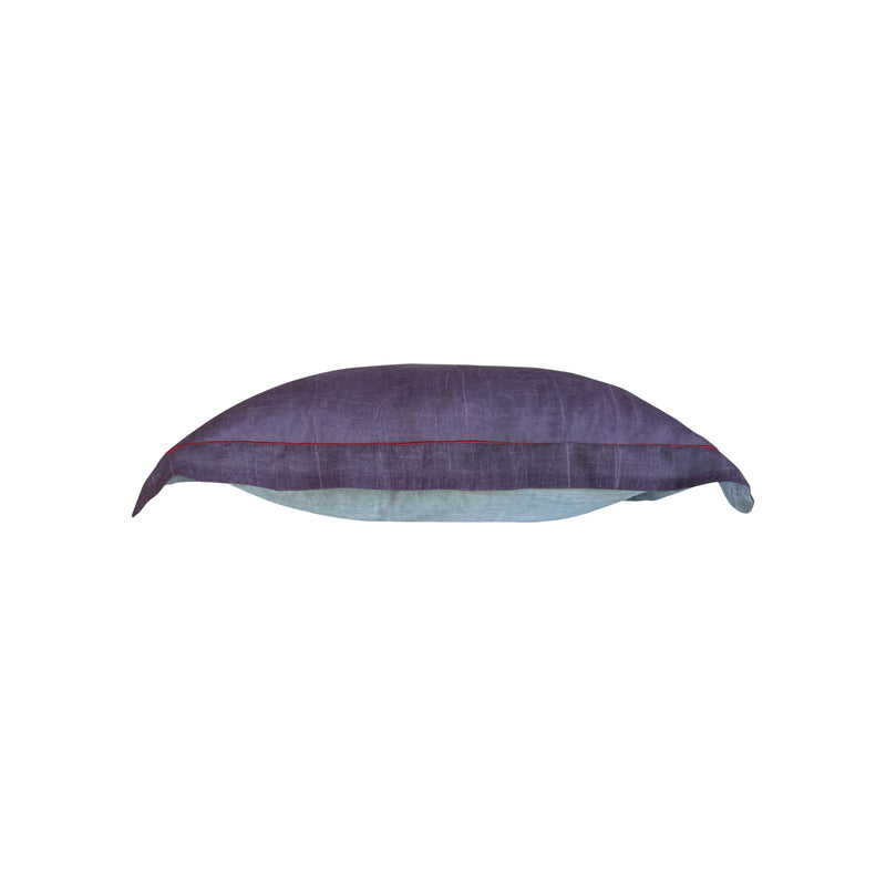 Onu mor arkasi pamuklu kirlent_Stone washed cotton cushion with purple front and grey back_kissen_coussin