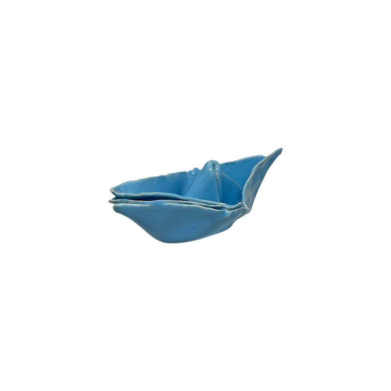 Origami teknigiyle katlanmis kucuk seramik kayik_Small ceramic boat folded with origami technique