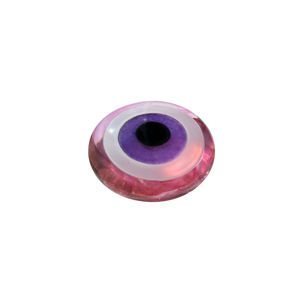 Pembe mor cam goz boncugu_Pink and purple glass evil eye bead