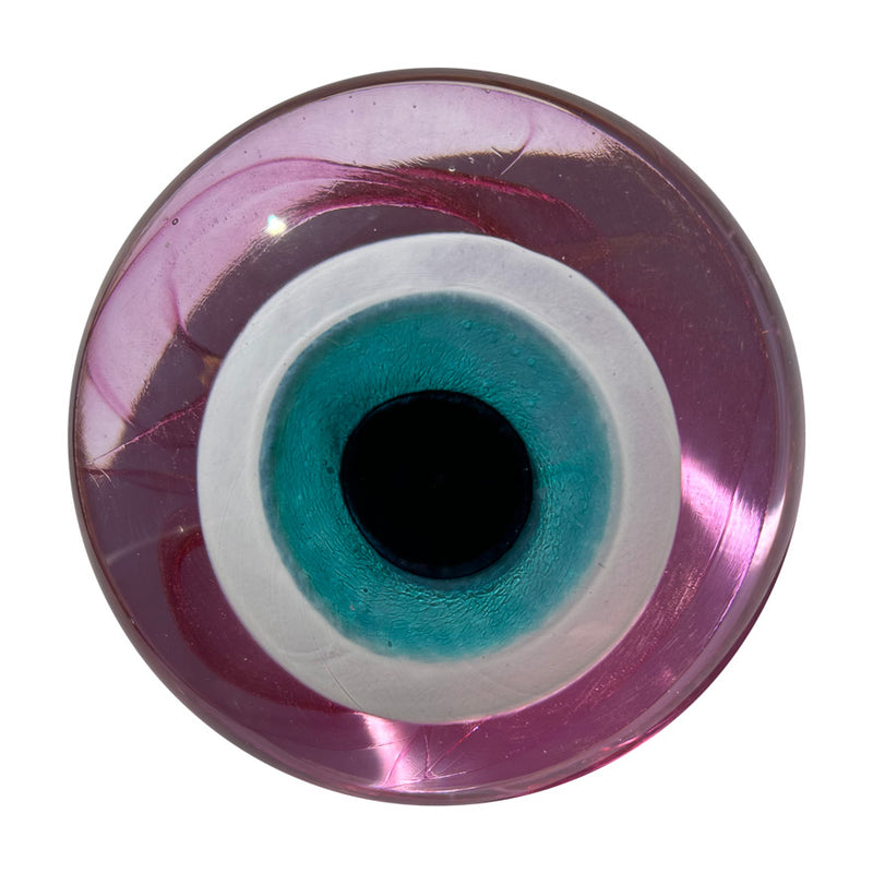 Pembe turkuaz cam goz boncugu_Pink tuquoise glass evil eye bead