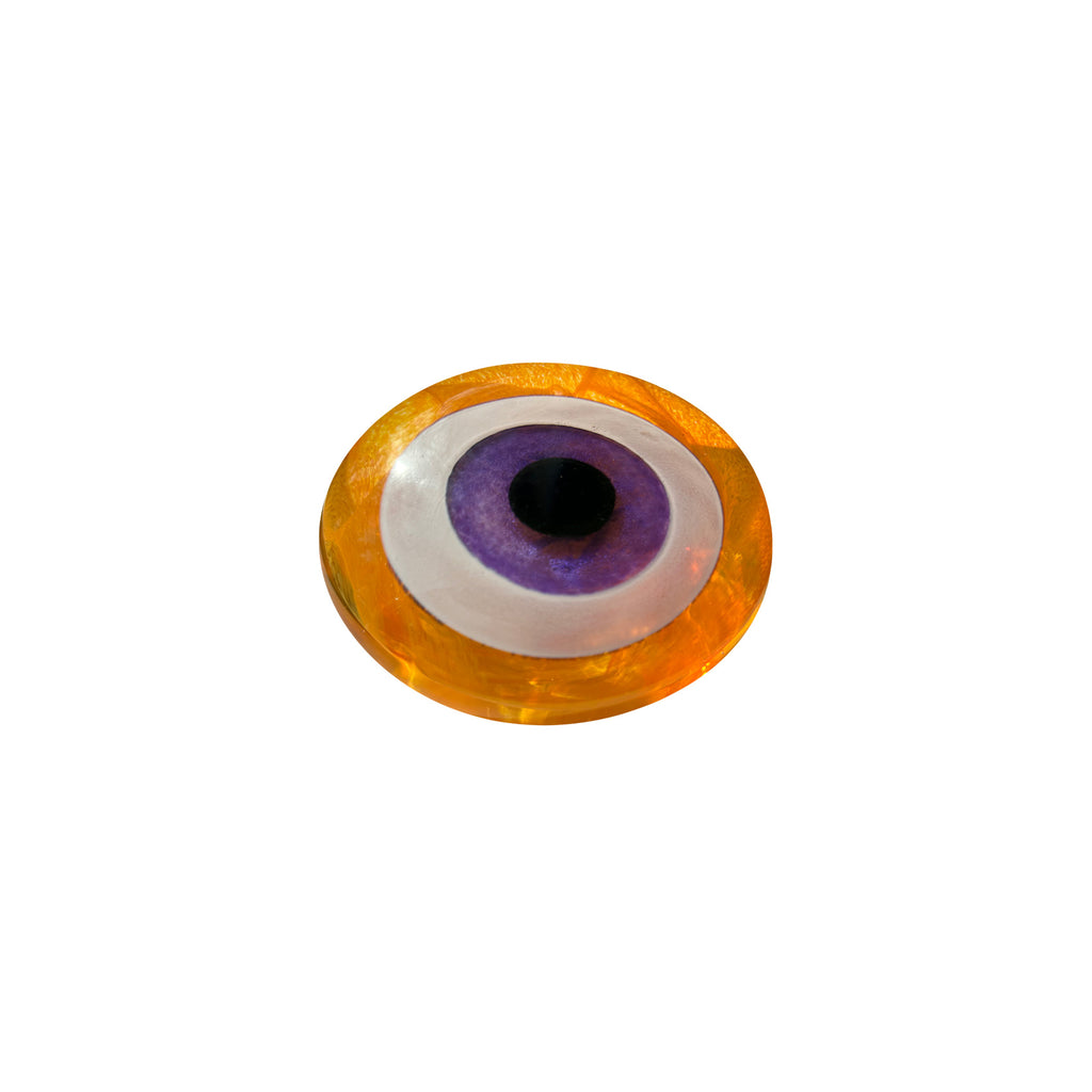 Portakal rengi ve mor nazara karsi etkili goz boncugu_Orange color and purple glass bead against evil eye