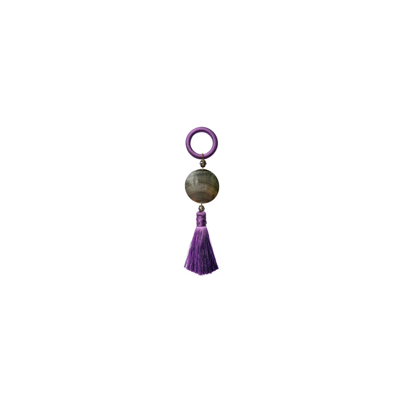 Sedefli ve puskullu dekoratif mor Atolye 11 pecetelik_Tassel and nacreous purple napkin holder